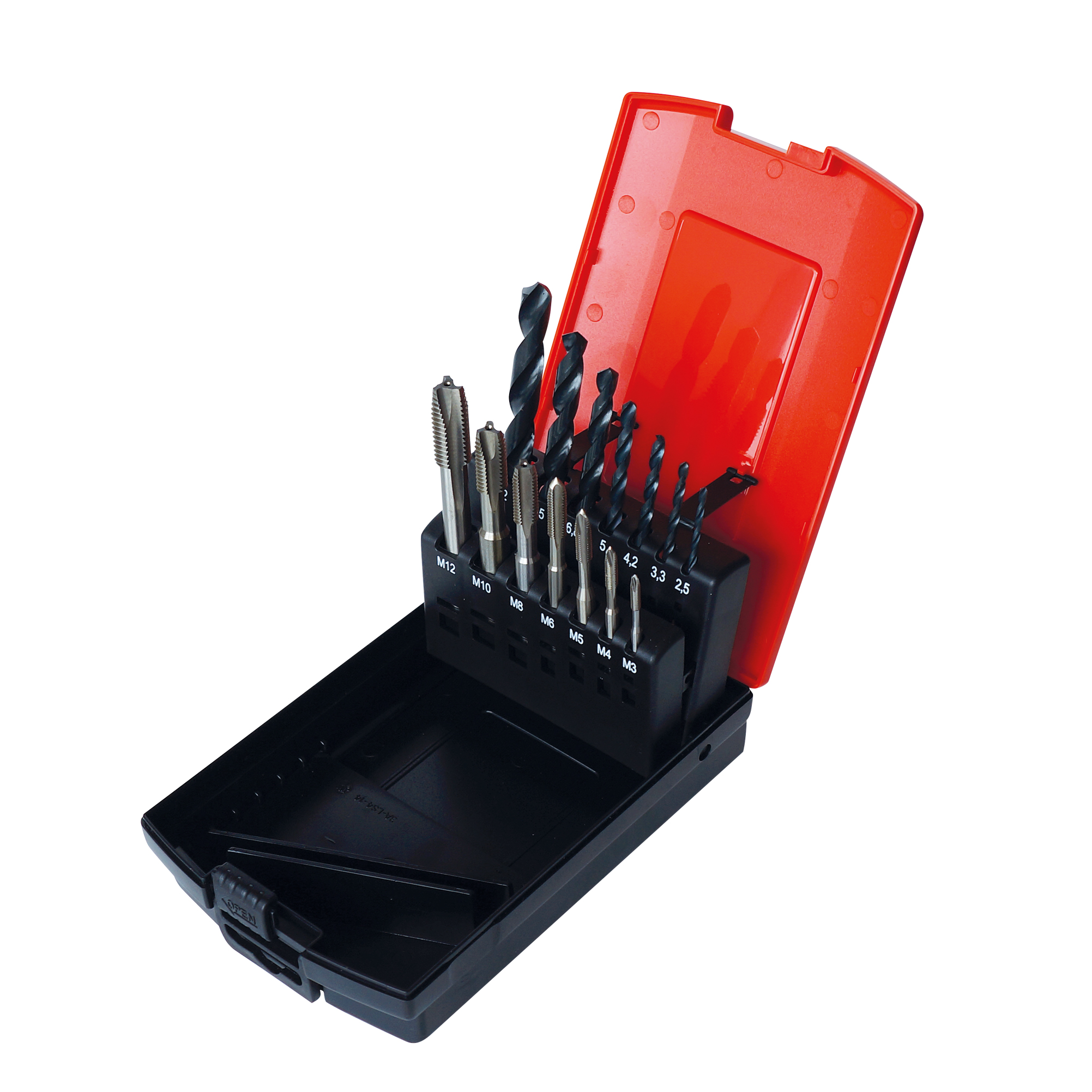 Coffret 7 tarauds machine + 7 forets HSS taillés meulés